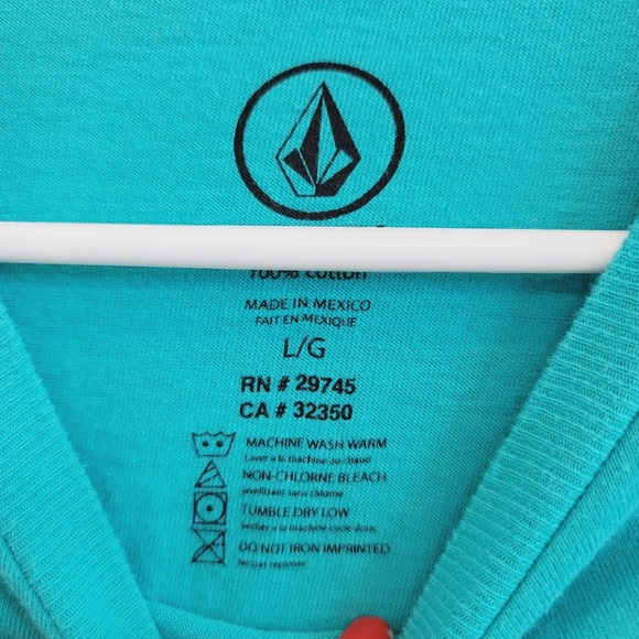 Volcom Bright Mint Green Short Sleeves T-Shirt L - Picture 6 of 7
